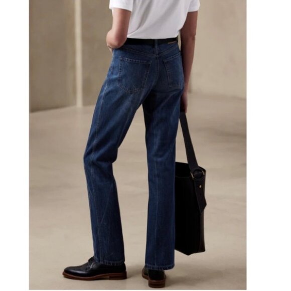Banana Republic Womens Petite Ranger Straight Leg Jeans Button Fly size 24P - Picture 2 of 15
